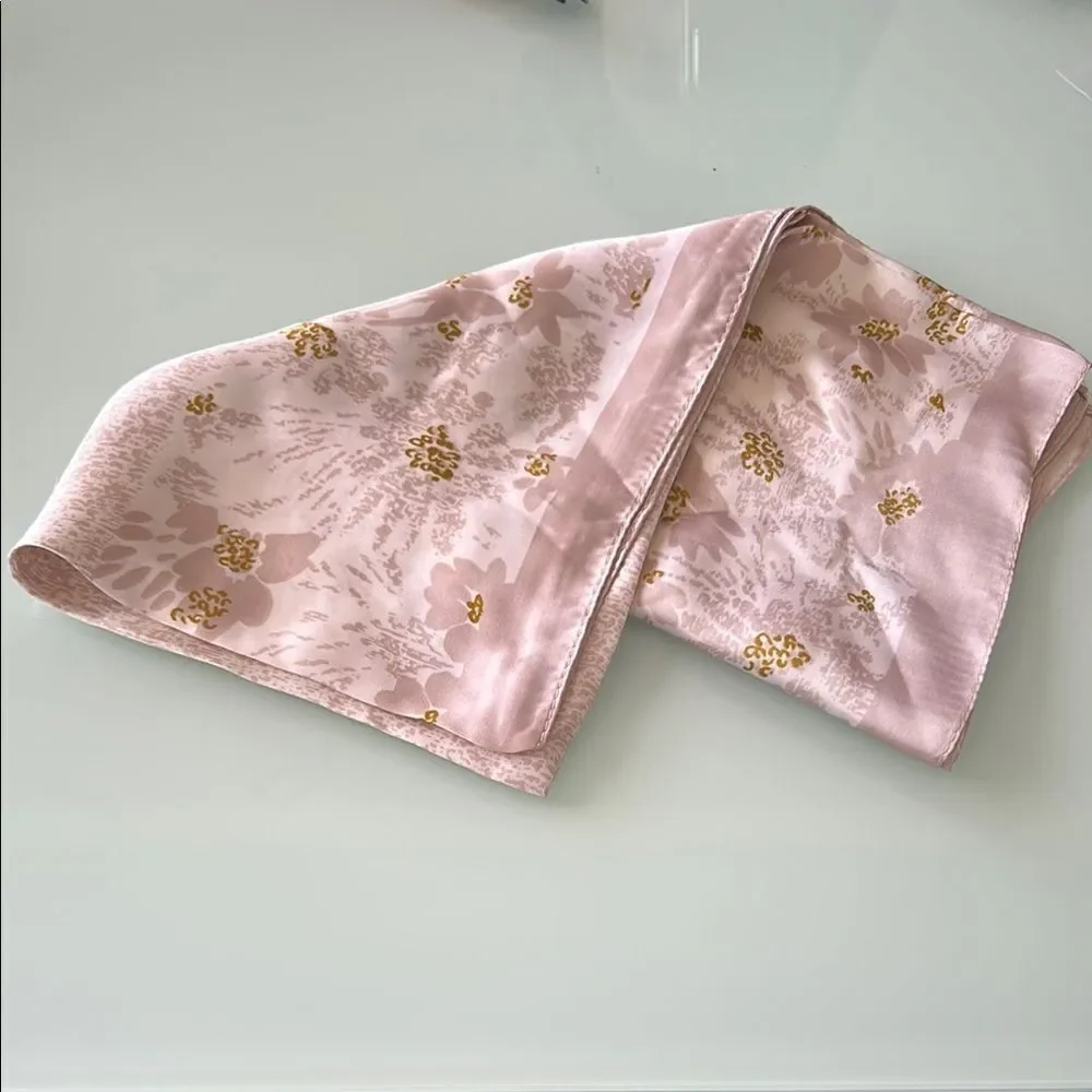 Pink and Gold Floral Scarf S34